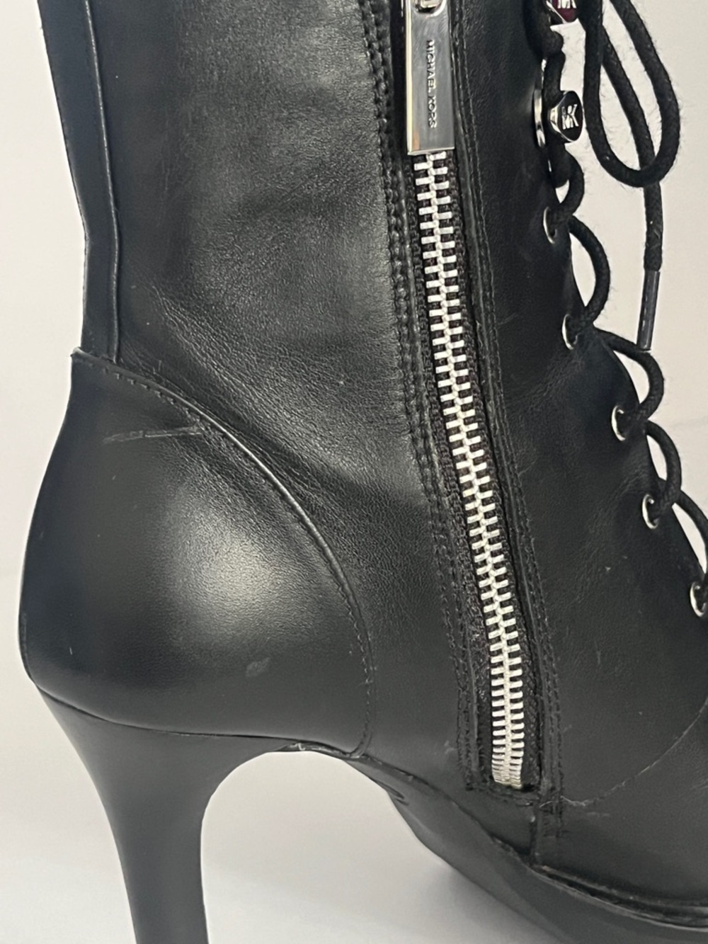 Michael Kors Kyle Leather Lace-Up Stiletto Boot in Black - Size 6 - Picture 10 of 16